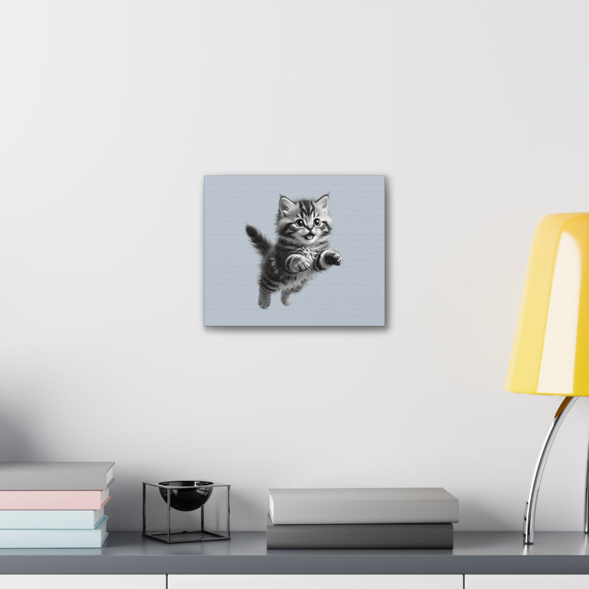 Playful tabby Kitten Canvas- Sage Collection- Bestie Best Decor Collection