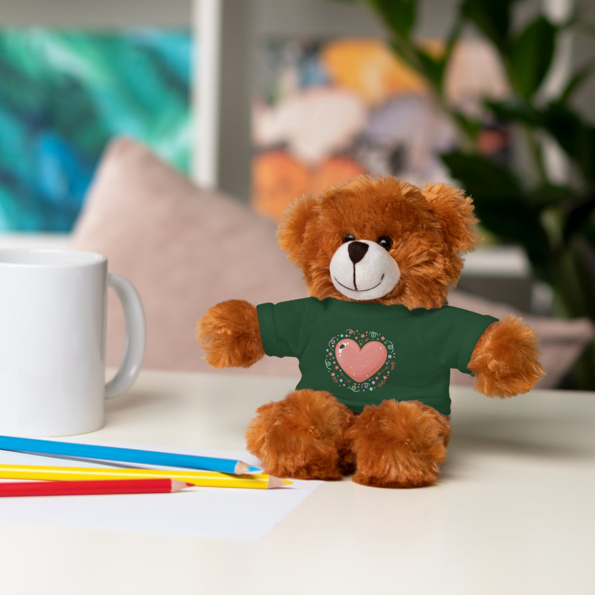 Plush Companion with Heart Stuffed Animals with Tee