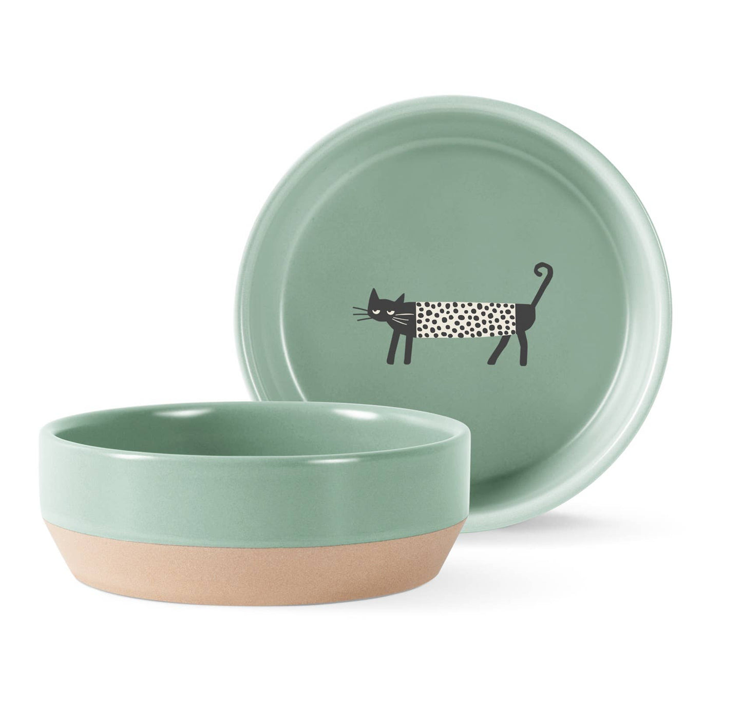 OLIVER THE CAT SMALL STONEWARE PET BOWL