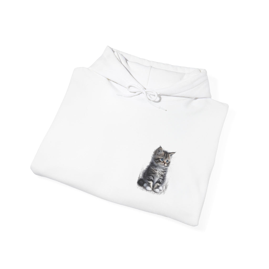 Fluffy Kitten Diego-Cat Lover Hoodie with Paw Print Design