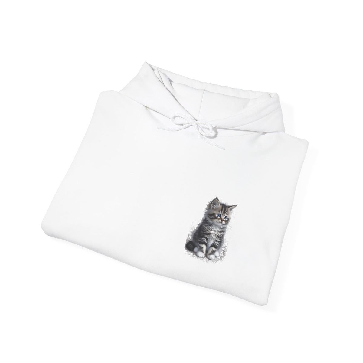 Fluffy Kitten Diego-Cat Lover Hoodie with Paw Print Design