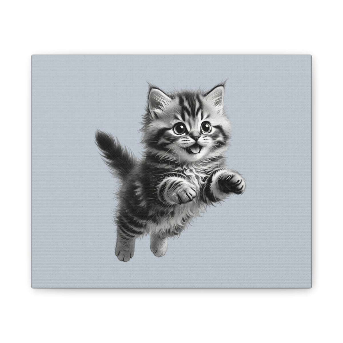 Playful tabby Kitten Canvas- Sage Collection- Bestie Best Decor Collection