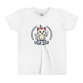 USA 250 Lucky Cat Youth Tee | Patriotic Kitten Illustration