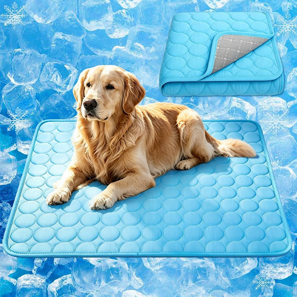 Dog Cooling Mat 2026 Upgraded Arc-Chill Cooling Dog Bed Mat, Washable Pet Cooling Pad (Q-Max>0.4) Cooling Mat for Dogs & Cats Indoor & Outdoor Car Seats (Blue, 40X28 In)