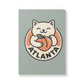 Atlanta Peach Cat Journal | Softcover Notebook, Illustrated City Sticker Design