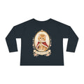 Royal Kitten Portrait Toddler Long Sleeve Tee | Crowned Cat Illustration- Orange Sherbet Collection- Bestie Best Luxury