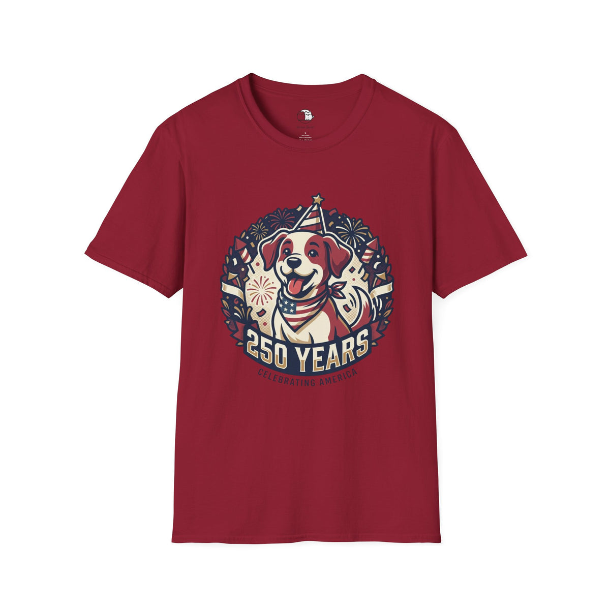 Patriotic Party Dog T-Shirt | 250 Years Celebration Tee