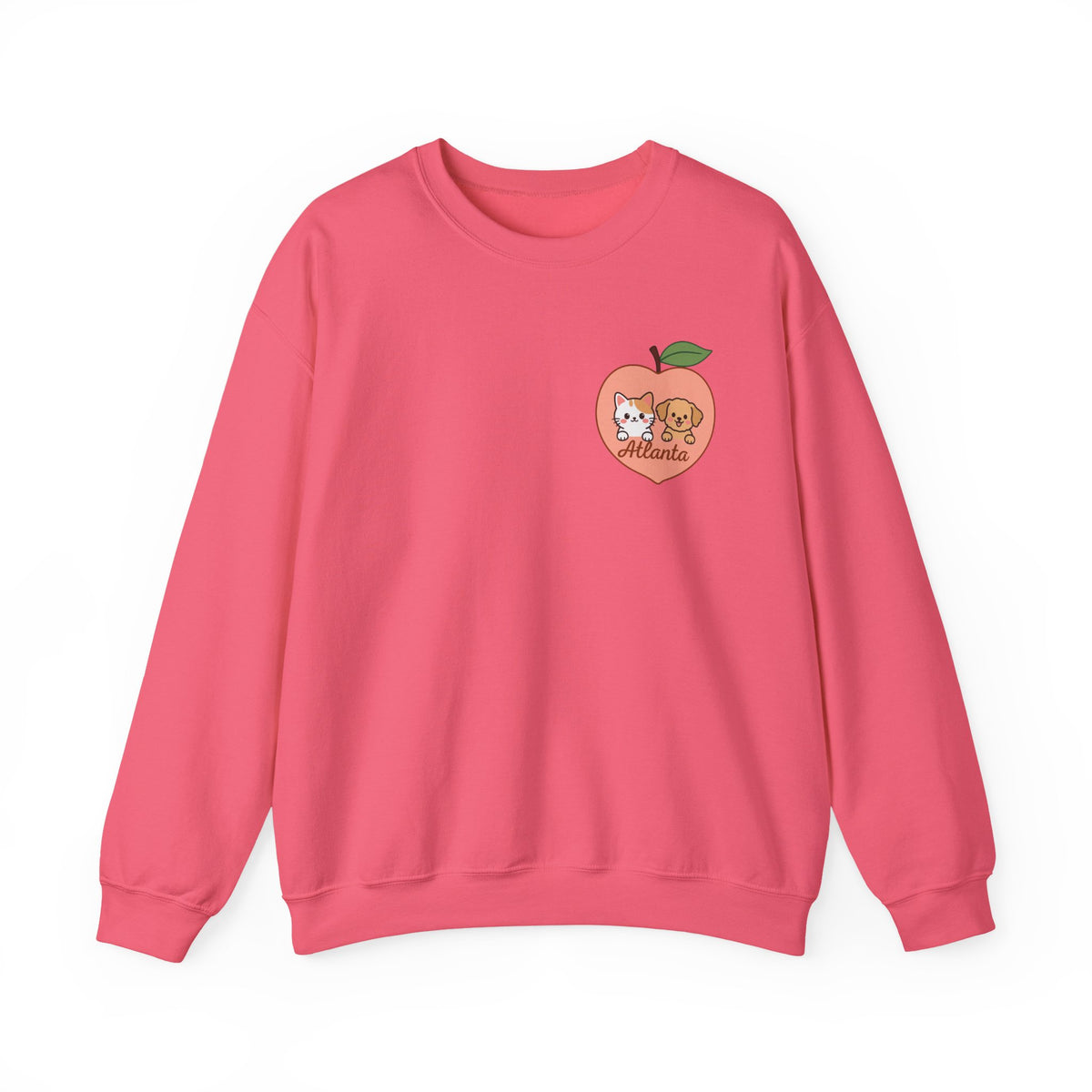 ATLANTA Peach Kitten & Doggie sweatshirt | Cute GA peach illustration