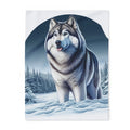 Fleece Blanket Arctic Husky Wolf Dog Cozy
