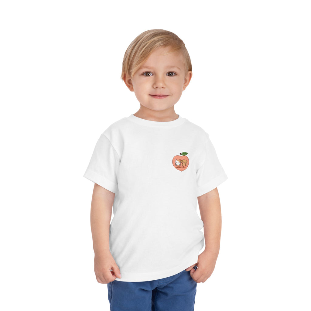 Peach Pocket Friends Toddler Tee | Cute Fruit Illustration