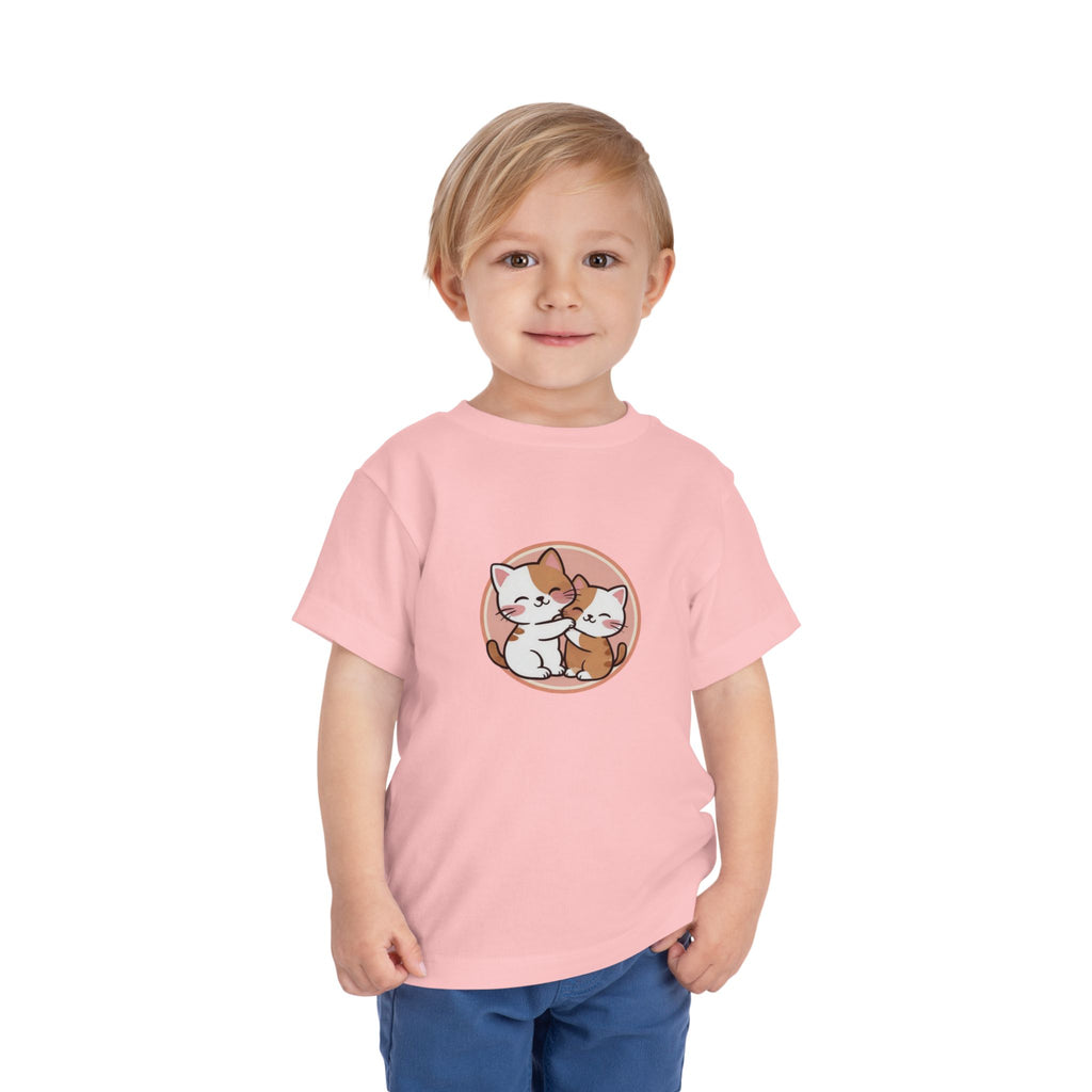 Kawaii Cats Peach Circle Toddler Tee | Atlanta Peach Back Print