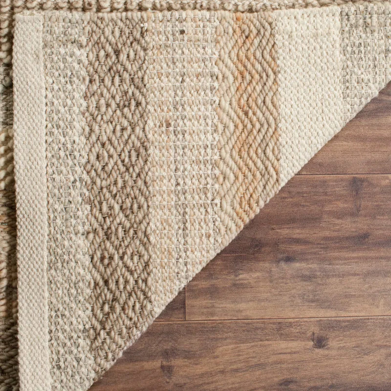 Jacques Hand Woven Wool/Cotton Striped Rug in Beige