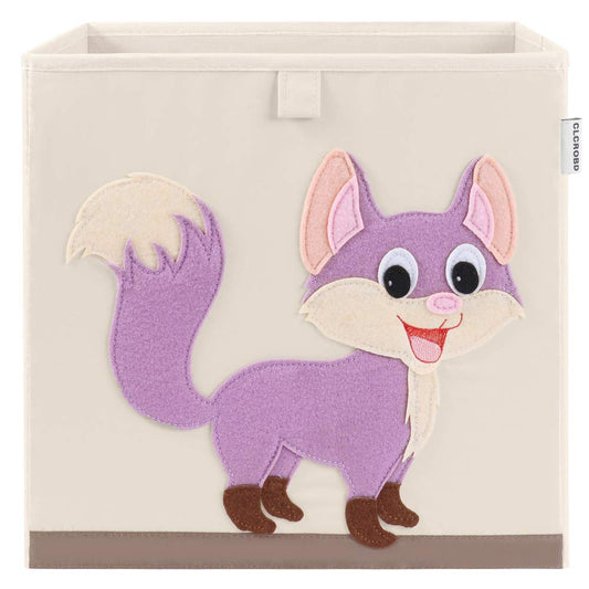Foldable Animal Cube Storage Bins Fabric Toy Box/Chest/Organizer for Kids Nursery, 13 Inch (Fox)