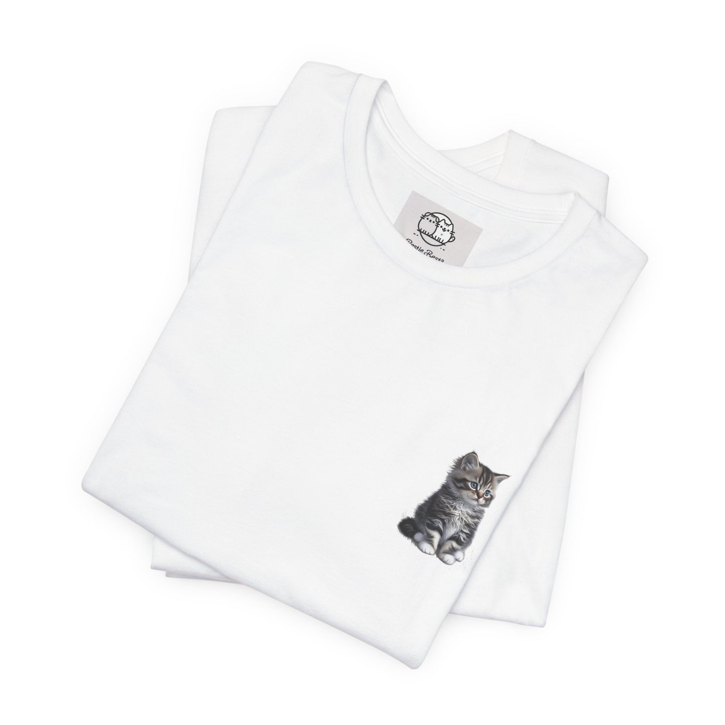 Fluffy Kitten Tabby Tee | Miguel Collection Minimal Cat Illustration T-Shirt