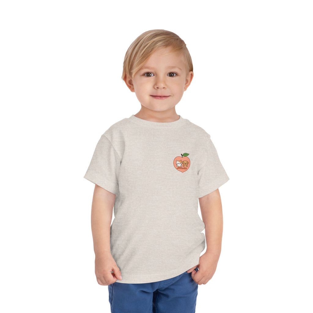 Peach Pocket Friends Toddler Tee | Cute Fruit Illustration