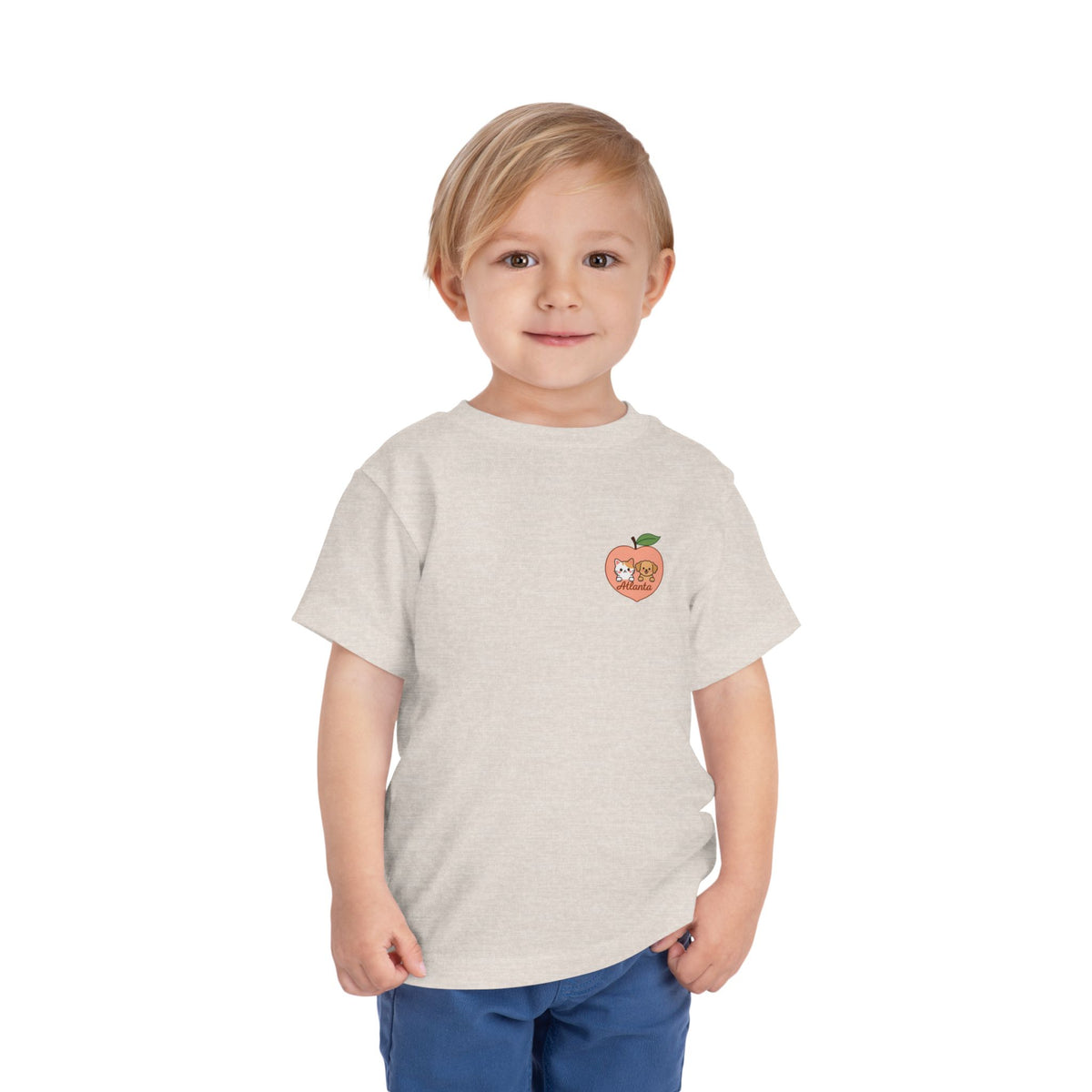 Peach Pocket Friends Toddler Tee | Cute Fruit Illustration