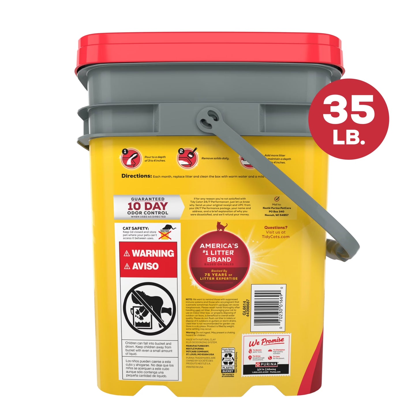 Purina  24/7 Performance Clumping Cat Litter, Clean Linen Scent, 35 Lb Pail