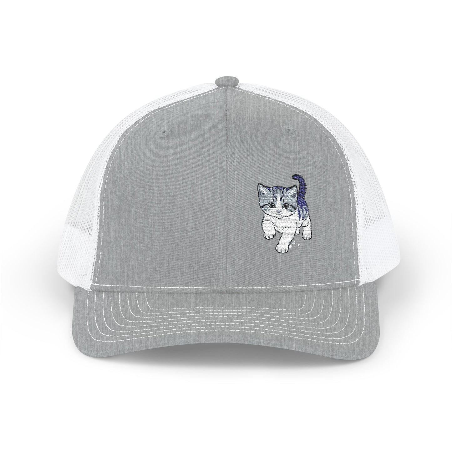 Running Kitten Snapback Trucker Cap | Embroidered Cat Design- Paloma Collection