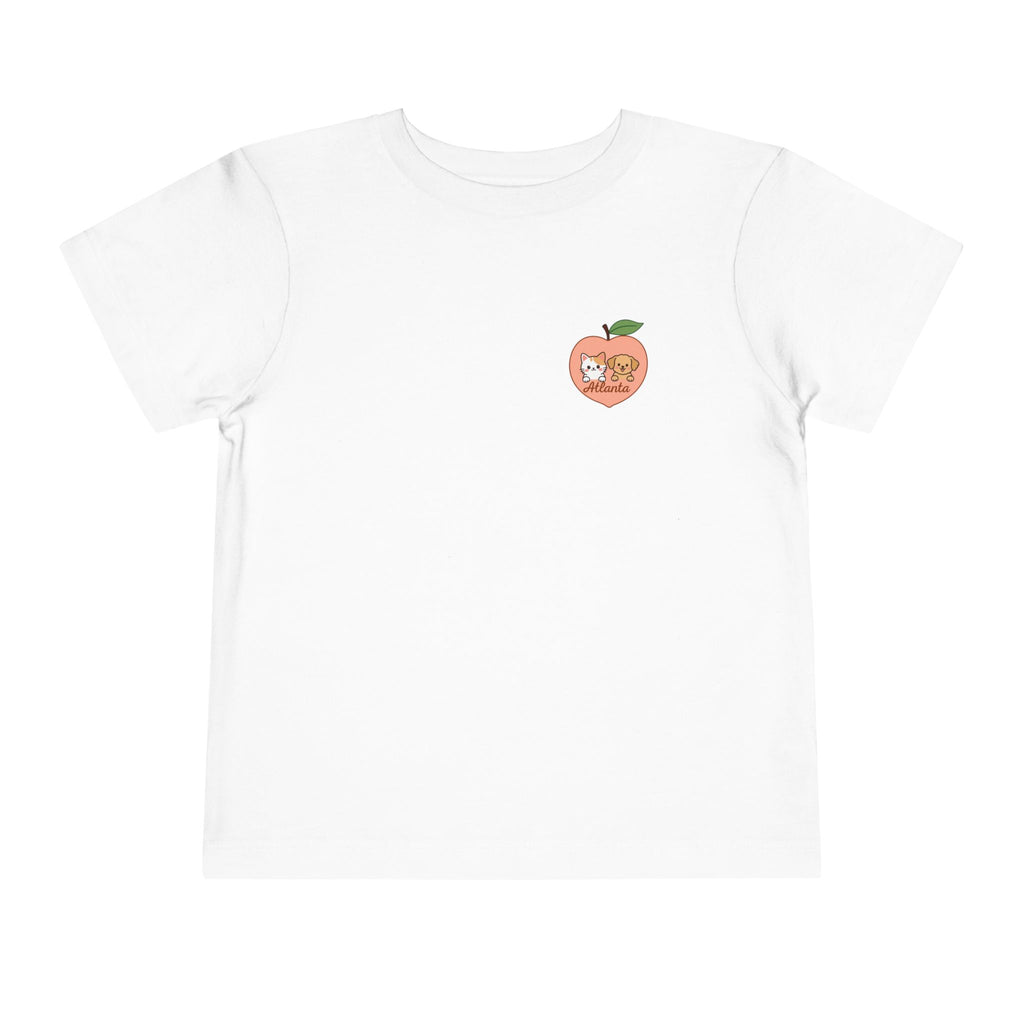 Peach Pocket Friends Toddler Tee | Cute Fruit Illustration