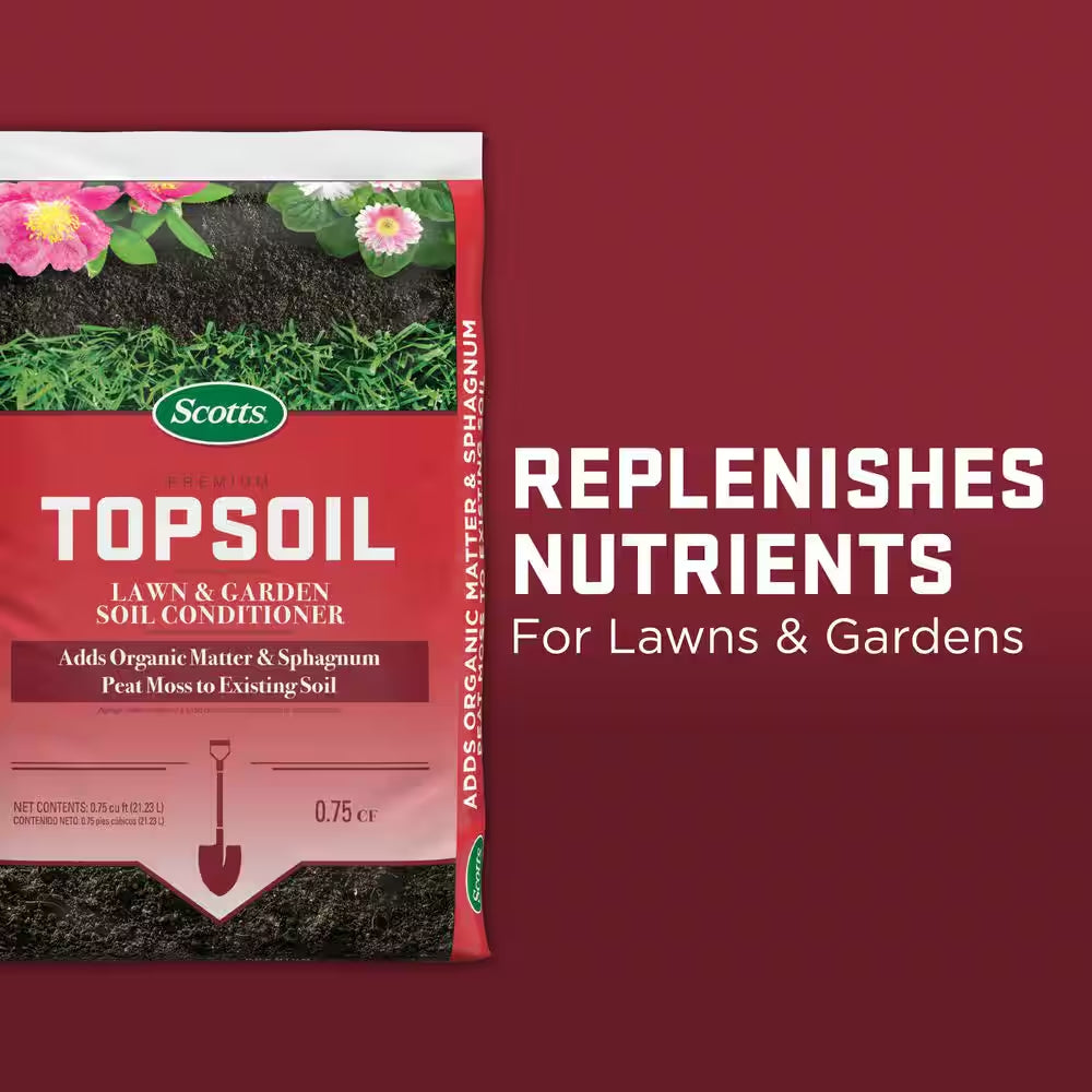 Premium Topsoil 0.75 Cu. Ft., Lawn and Garden Top Soil, Soil Conditioner with Peat Moss