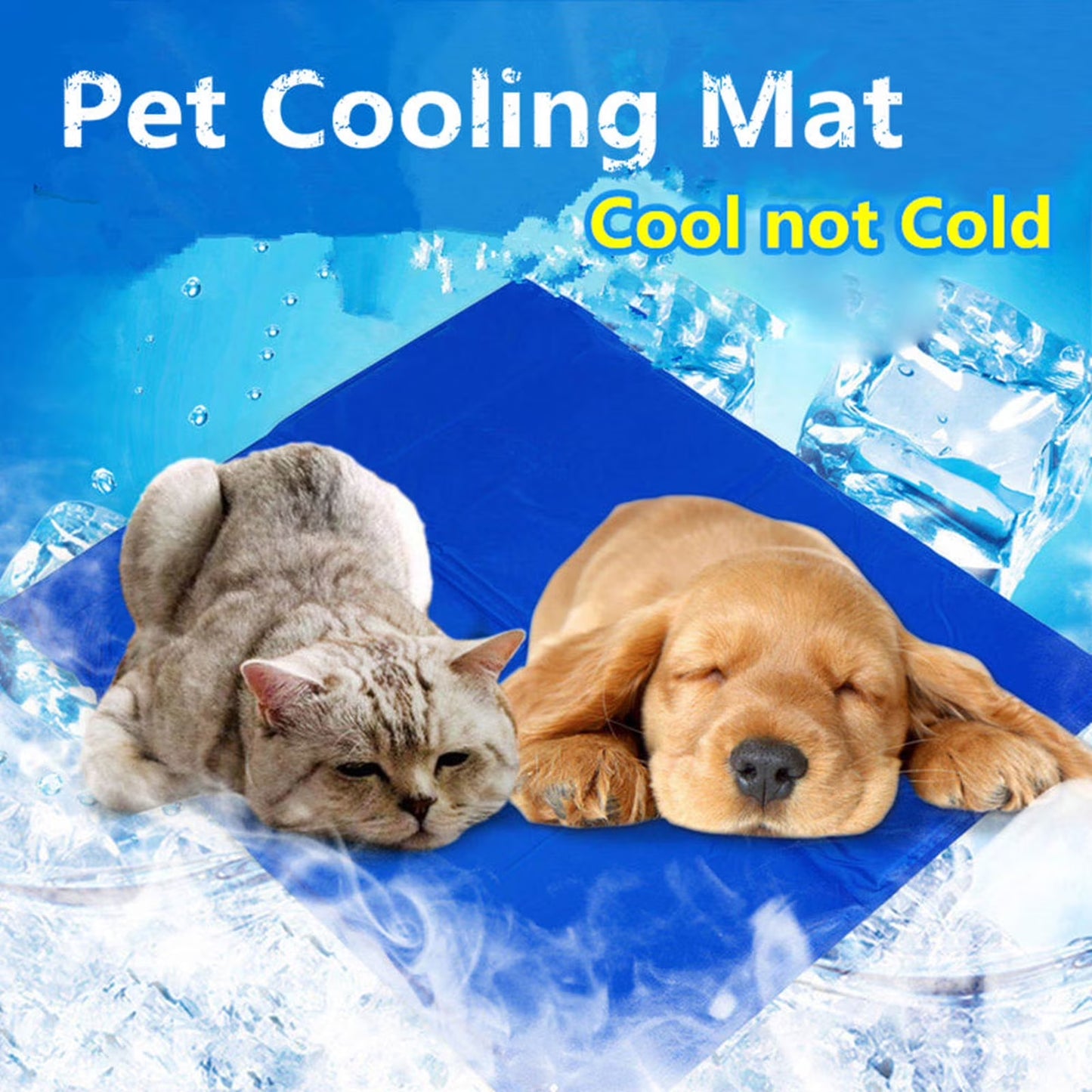Dog Cooling Mat Pet Cooling Bed Mat for Dog Cat Waterproof Summer Indoor Cooling Pad for Small Medium Large Dogs M (25×20")