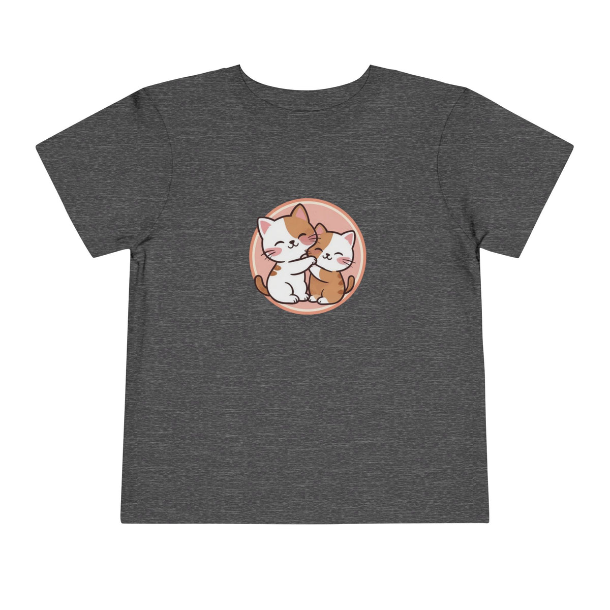 Kawaii Cats Peach Circle Toddler Tee | Atlanta Peach Back Print