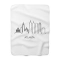 Atlanta skyline outline Sherpa Blanket | Minimal City Skyline