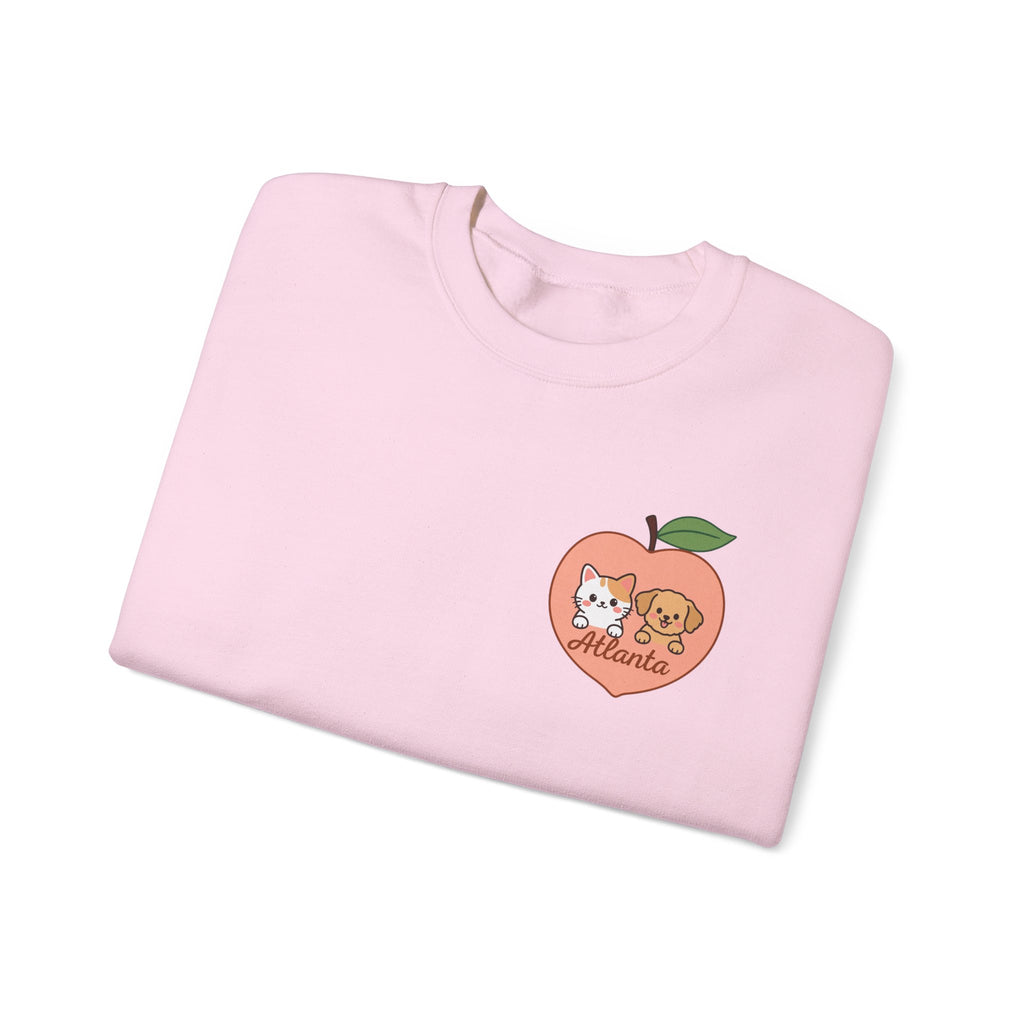 ATLANTA Peach Kitten & Doggie sweatshirt | Cute GA peach illustration