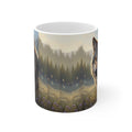 Majestic Wolf Portrait Mug | Forest Morning Scene, Wild Nature