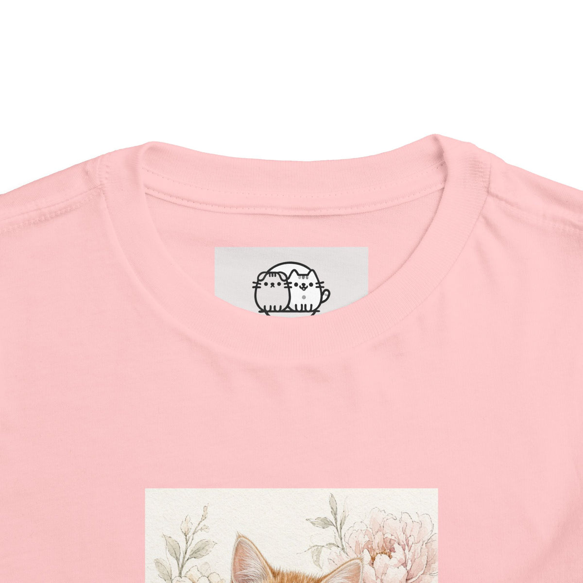 Adorable Orange Kitten Toddler Tee | Floral Cat Painting- Vienna Collection