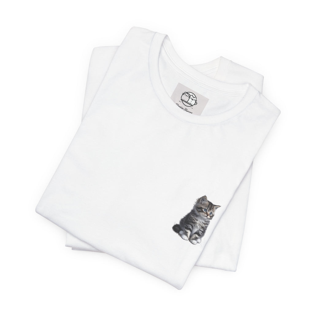 Fluffy Kitten Tabby Tee | Miguel Collection Minimal Cat Illustration T-Shirt