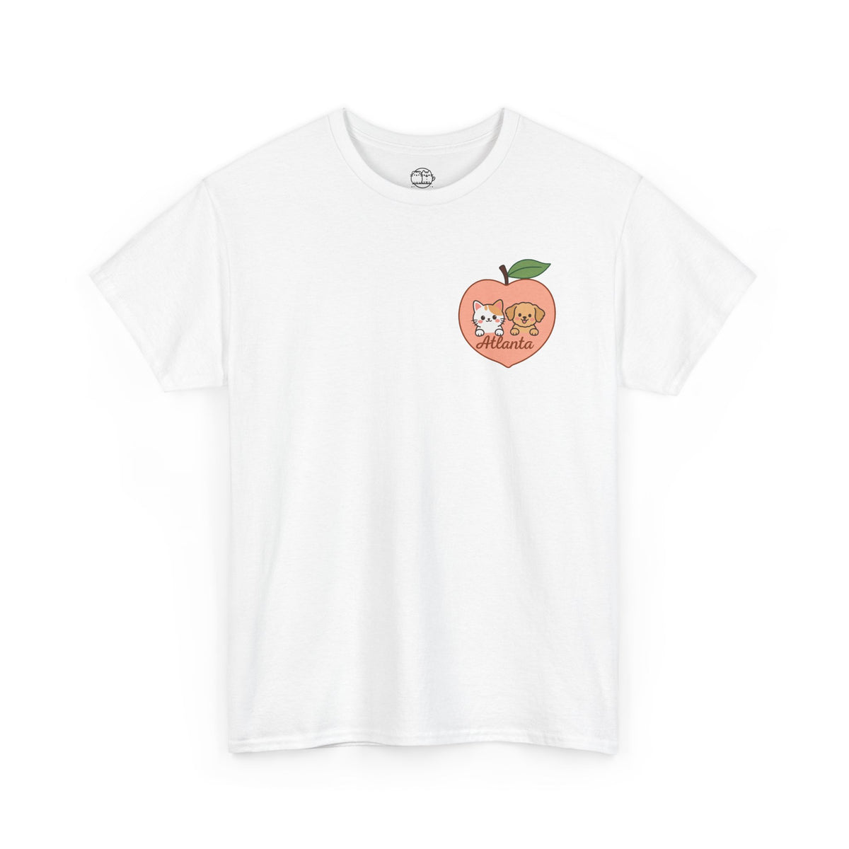 ATLANTA Peach Kitten & Doggie Tee | Cute GA Peach Illustration T-Shirt
