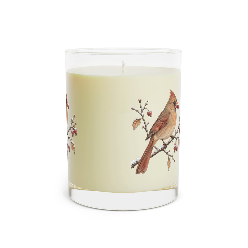 Cardinal Bird on a Snowy Branch Scented Candle