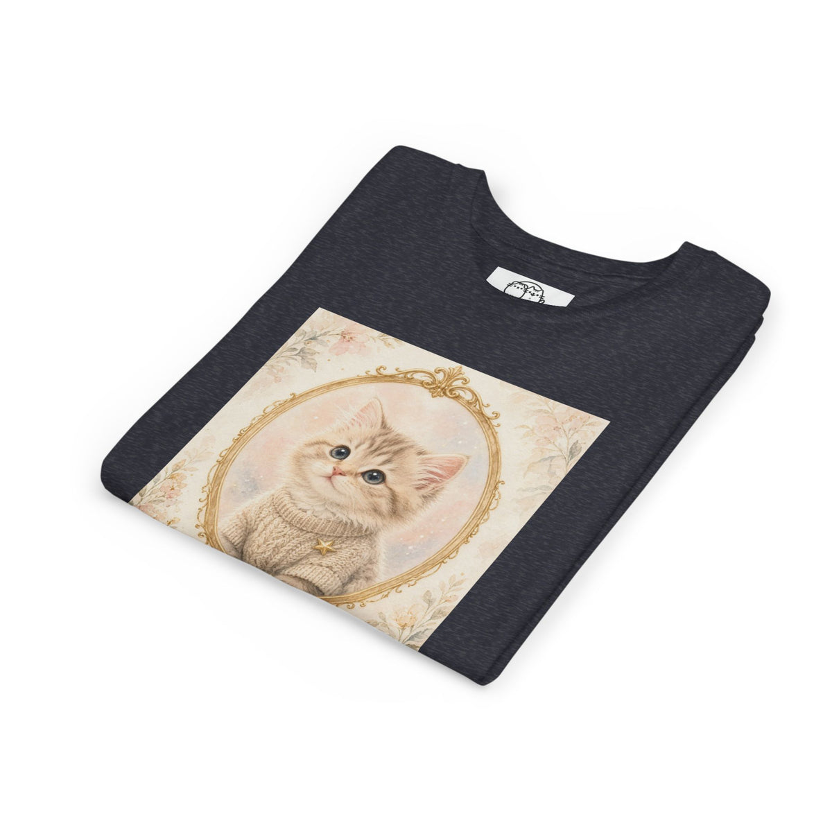 Little Dreamer Kitten Youth Tee | Vintage Floral Portrait, Cute Cat- Bestie Best Luxury Collection