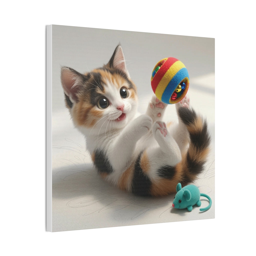 Playful Calico Kitten Canvas- Nursery Decor- Baby & Kids room Decor- Gloria Collection