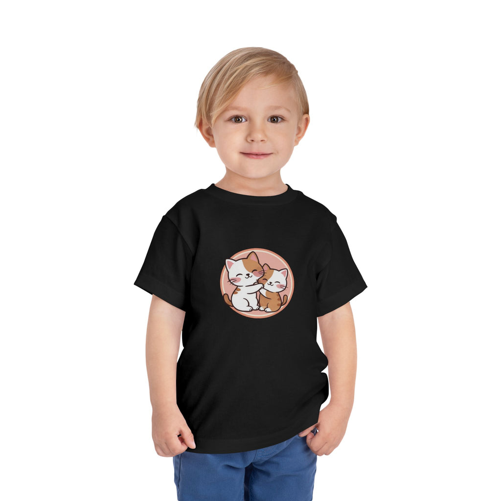 Kawaii Cats Peach Circle Toddler Tee | Atlanta Peach Back Print