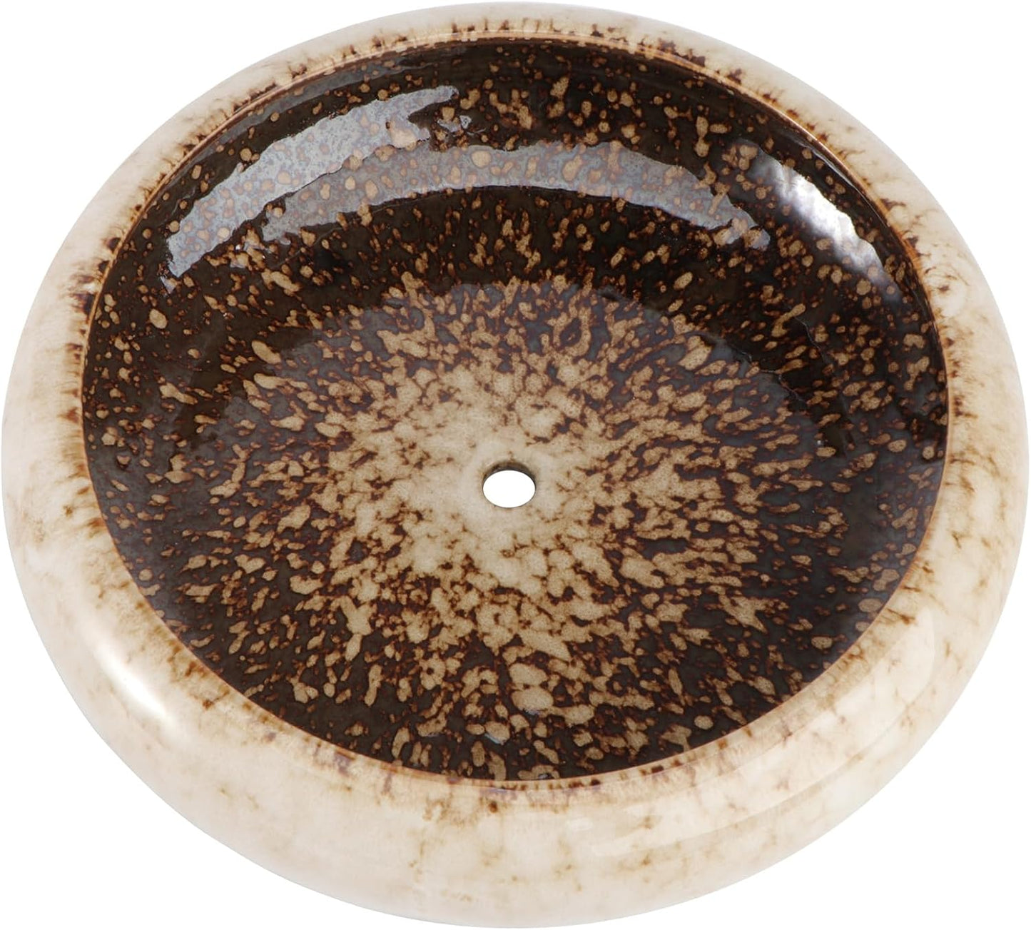 7.3 Inch Ceramic Succulent Planter, Shallow round Bonsai Pot with Drainage for Indoor Outdoor Plants, Decorative Ceramic Flower Container for Home Decor