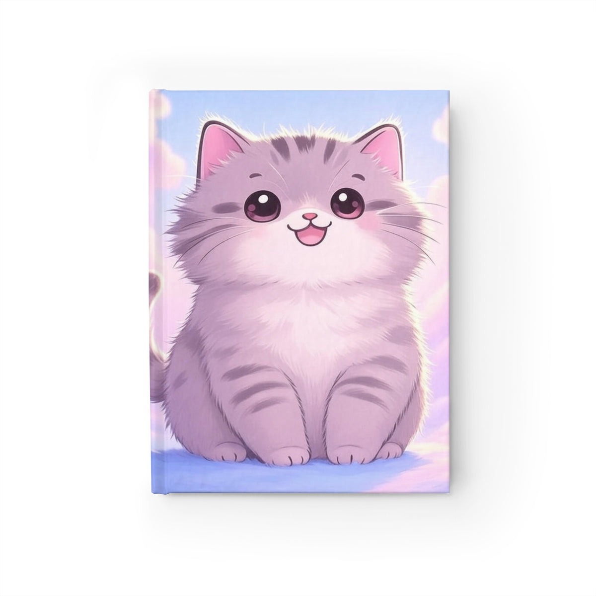 Cute Fluffy Kitten Journal | Ruled Lined Notebook, Pastel Cat Art