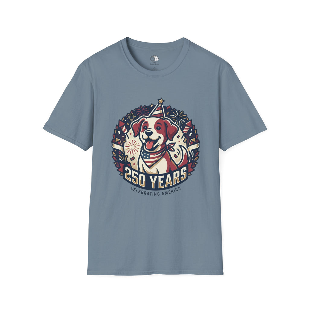 Patriotic Party Dog T-Shirt | 250 Years Celebration Tee