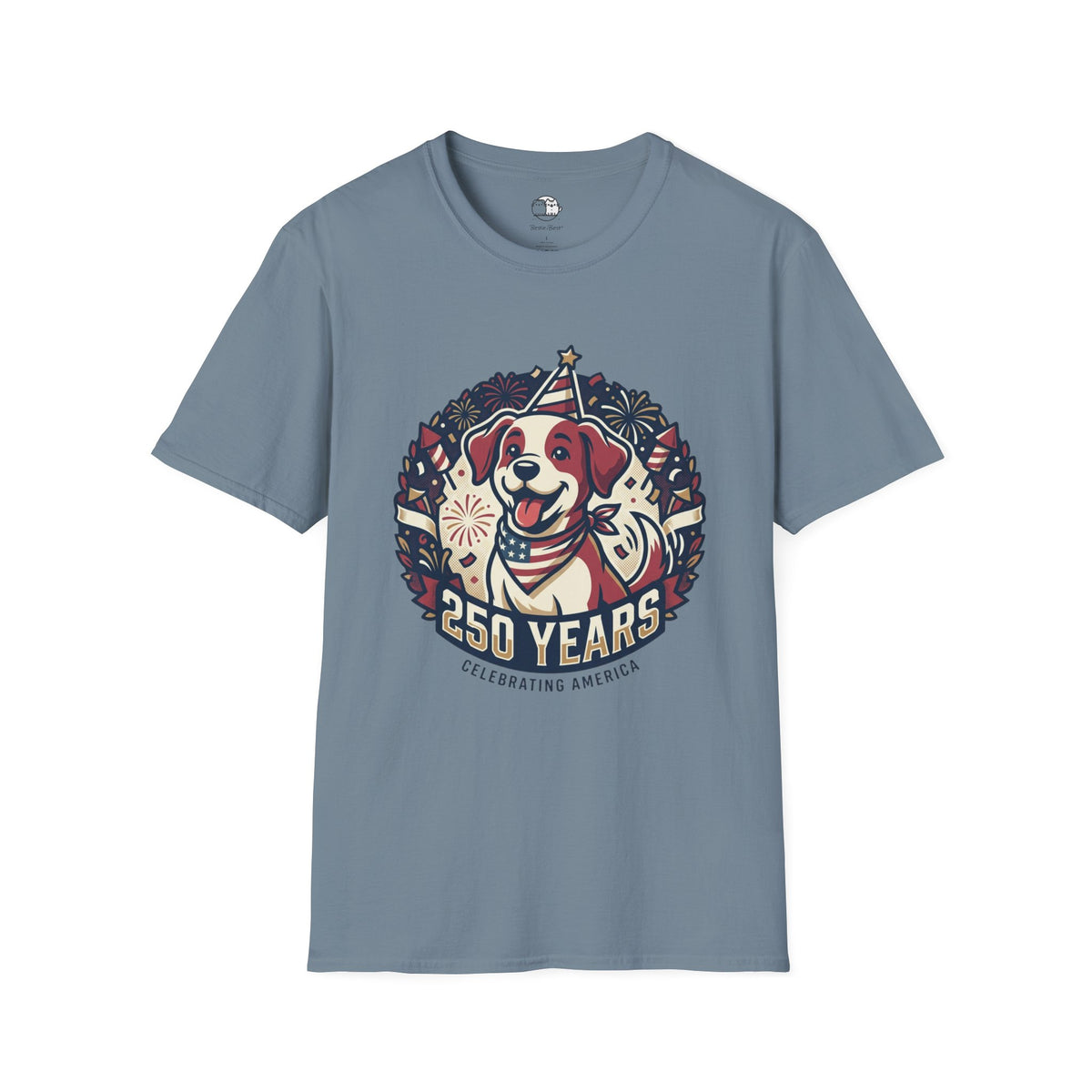 Patriotic Party Dog T-Shirt | 250 Years Celebration Tee