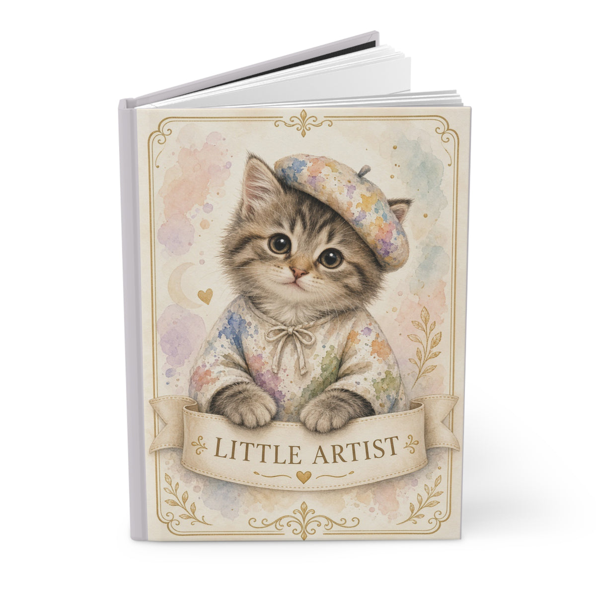 Little Artist Kitten Portrait journal | Hardcover Notebook, Cute Cat Illustration- Bestie Best Journal Collection