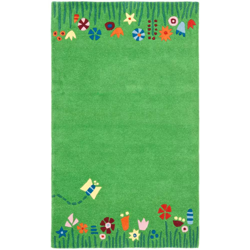 Kids Green/Multi Doormat 2 Ft. X 3 Ft. Floral Area Rug