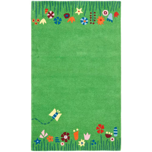 Kids Green/Multi Doormat 2 Ft. X 3 Ft. Floral Area Rug