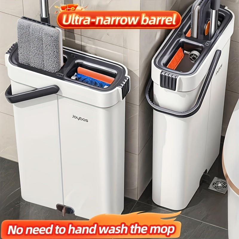 Hands-Free Flat Mop Cleaning Set with Bucket