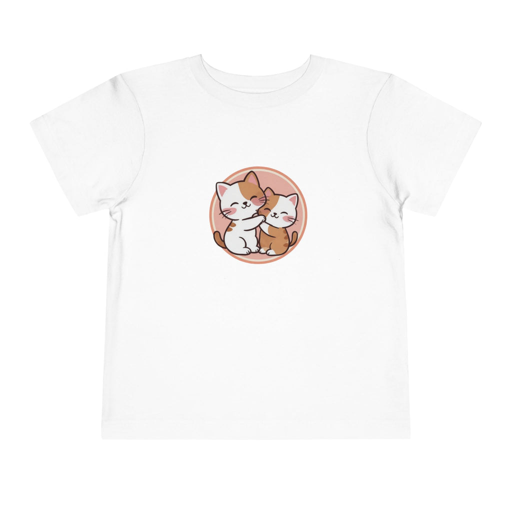 Kawaii Cats Peach Circle Toddler Tee | Atlanta Peach Back Print