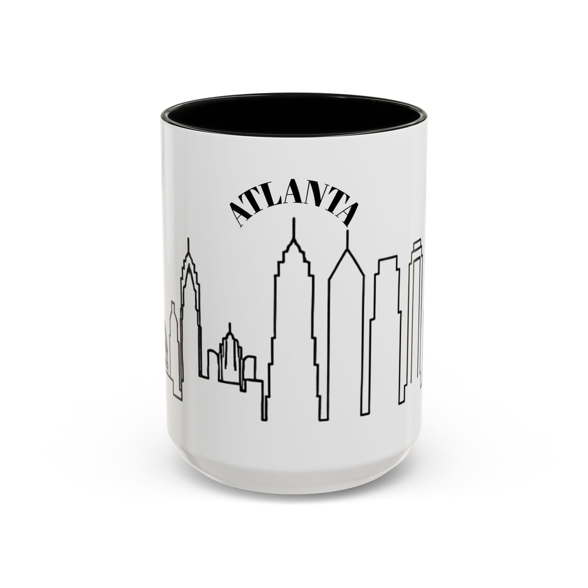 Atlanta Skyline Mug | City Outline Coffee Cup, Black Accent