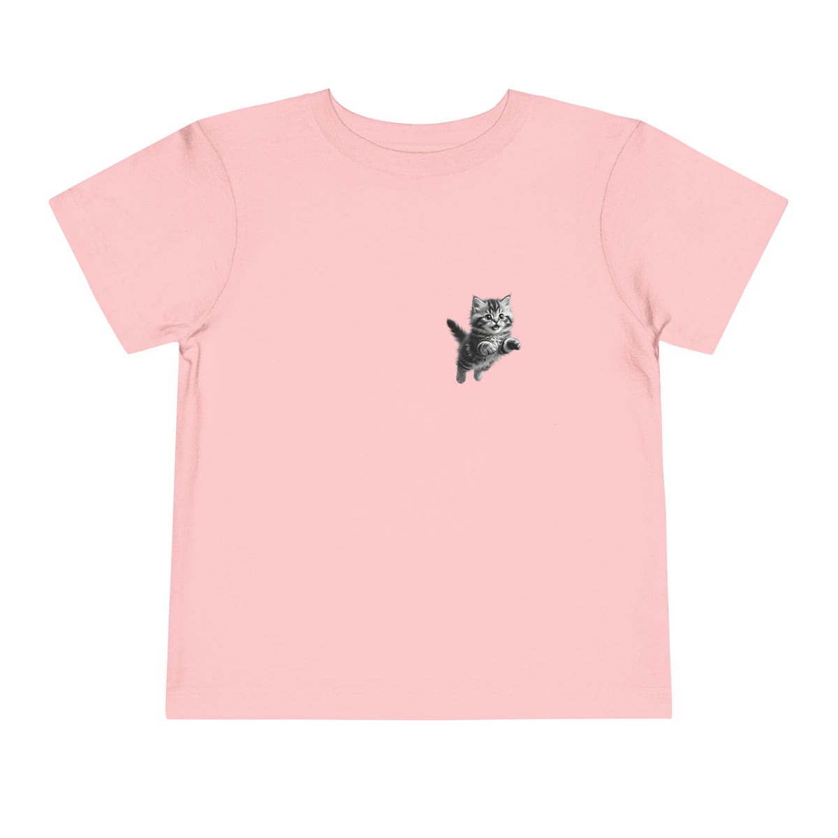 Playful Fluffy Tabby Kitten Graphic Toddler Tee | Cute Cat Illustration- Sage Collection- Bestie Best Collection