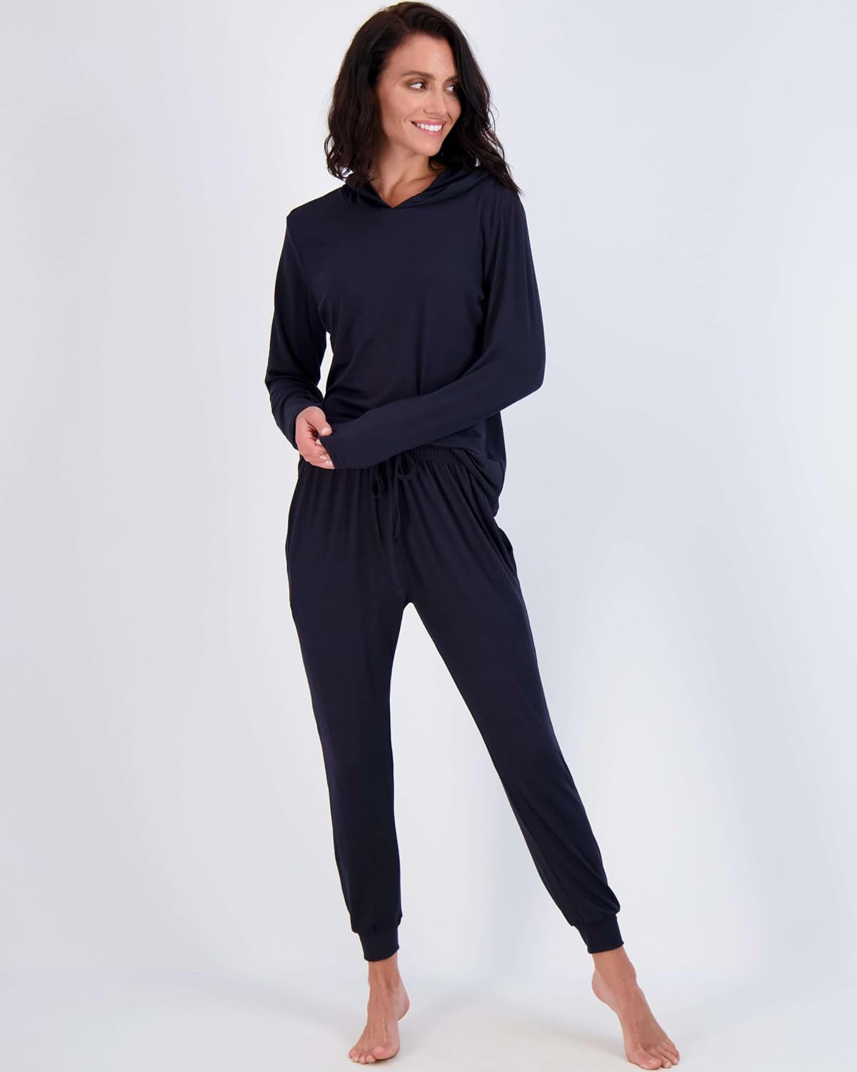 2 Pack: Women'S Soft Long Sleeve Sleep Set - Comfortable Lounge Pull over Hoodie and Henley Jogger