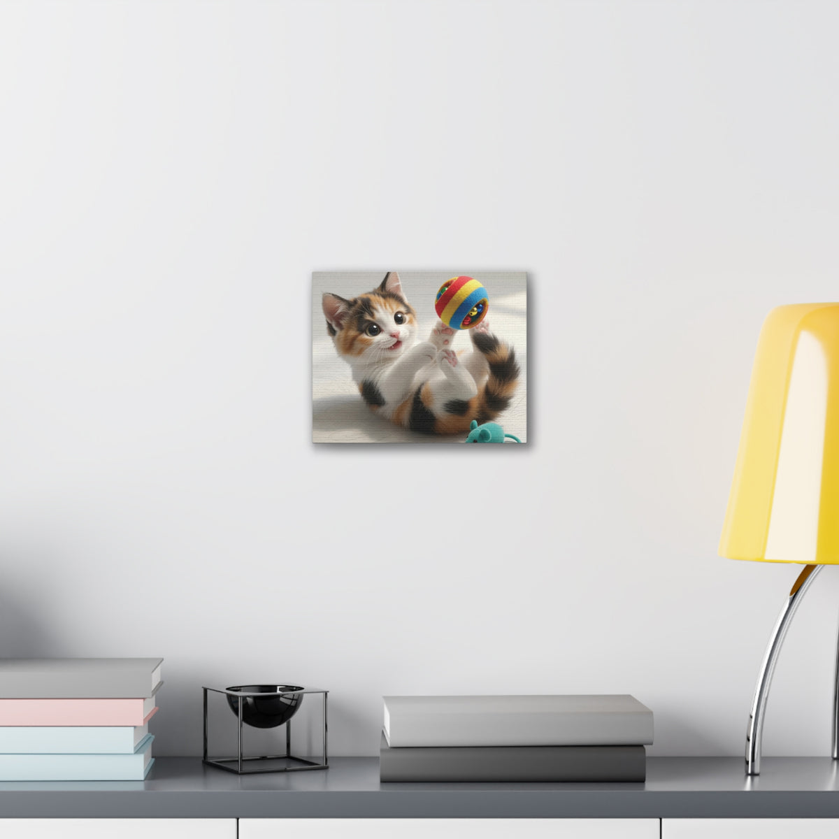 Playful Calico Kitten Canvas- Nursery Decor- Baby & Kids room Decor- Gloria Collection