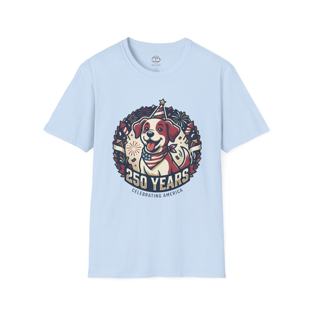 Patriotic Party Dog T-Shirt | 250 Years Celebration Tee